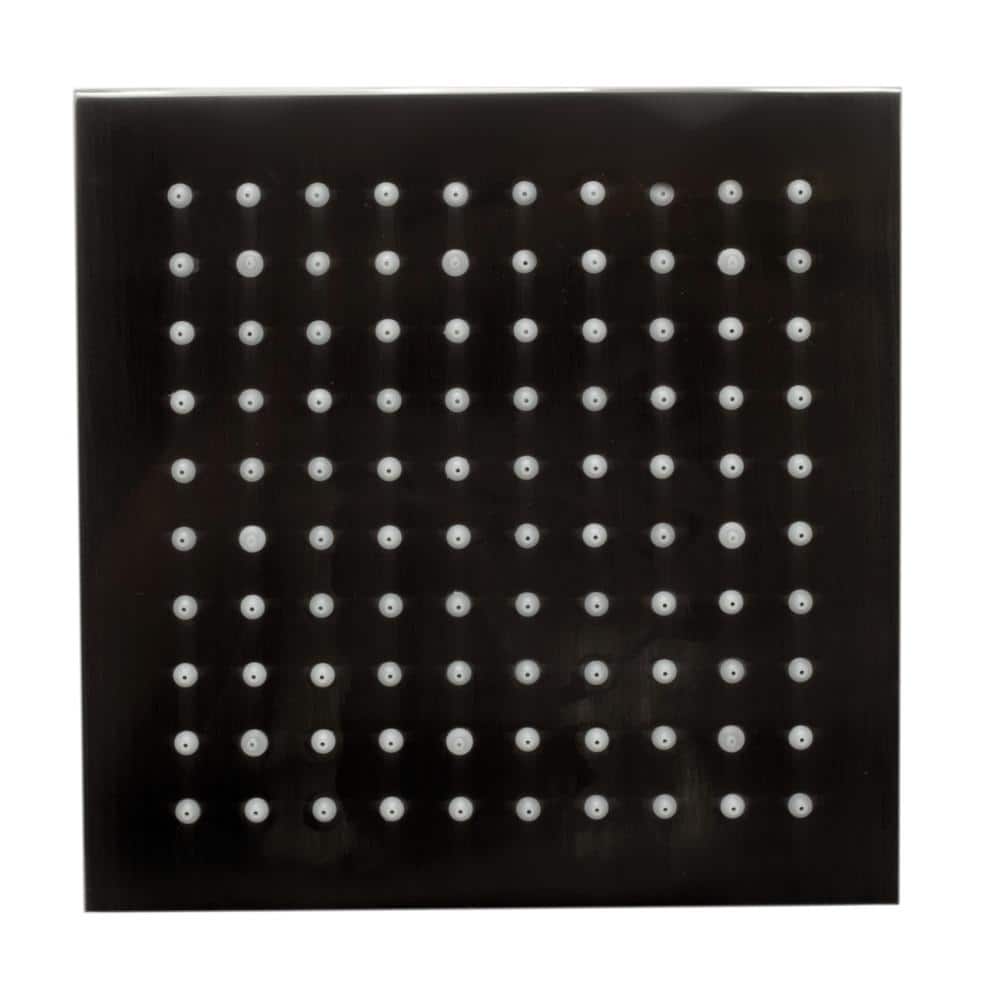 Nickel Square LED Rain Shower Head with Temperature-Based Lights