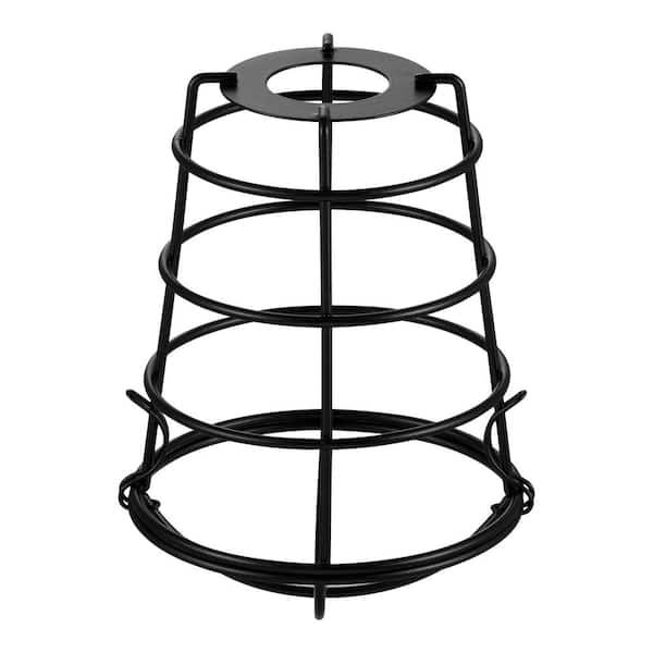PRIVATE BRAND UNBRANDED 8 in. Black Metal Cylindrical Pendant Shade with 2.25 in. Lip Fitter