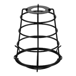 8 in. Black Metal Cylindrical Pendant Shade with 2.25 in. Lip Fitter