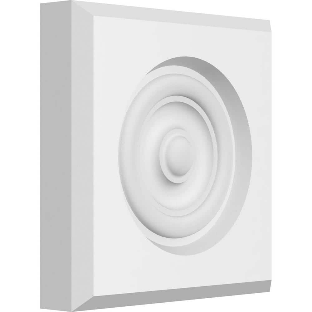 White PVC Bullseye Rosette with Beveled Edge Moulding
