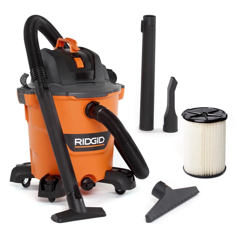 RIDGID 12 Gallon 5.0 Peak HP NXT Wet/Dry Shop Vacuum with Filter, Locking  Hose and Accessories HD1200 - The Home Depot