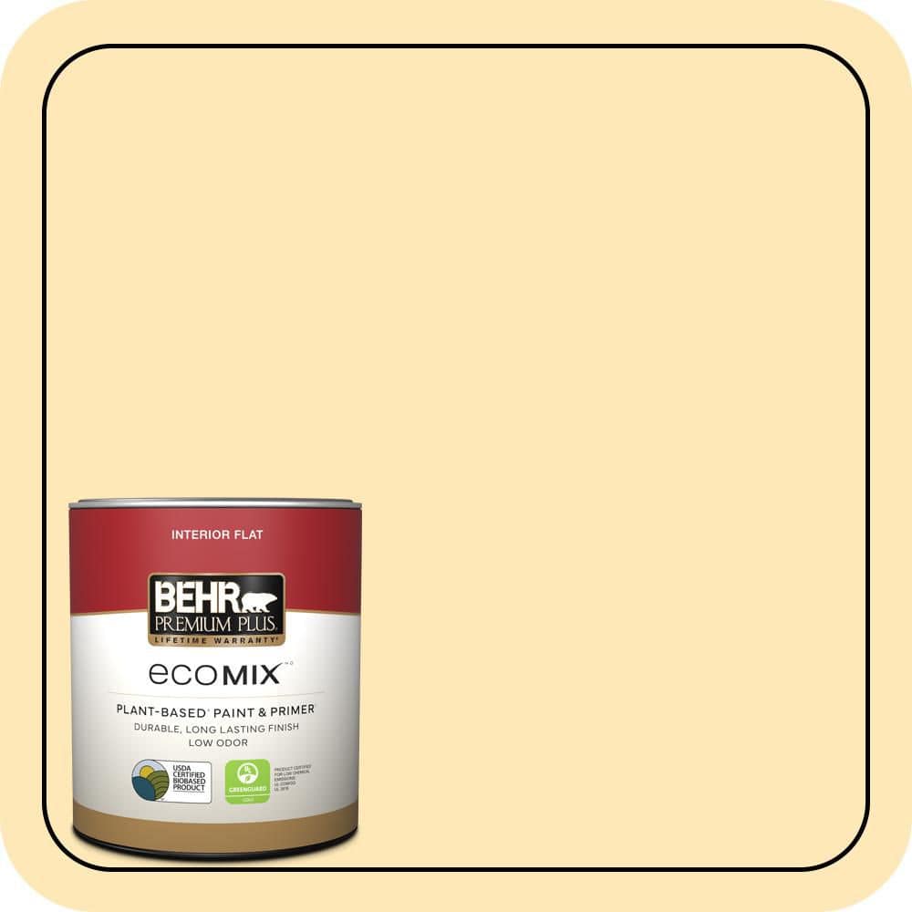 1 qt. #320A-3 Cornsilk Flat EcoMix Plant-Based Interior Paint & Primer product image for price tracking