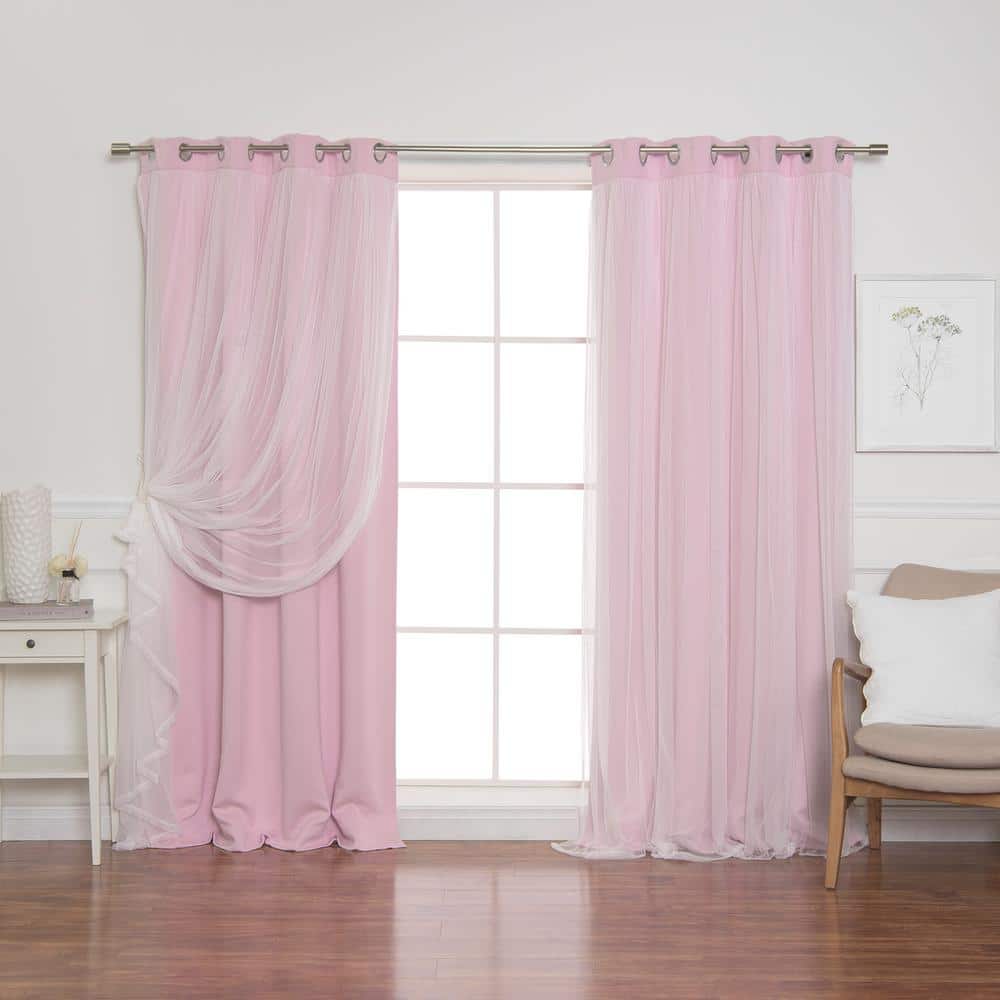 Best Home Fashion New Pink Polyester Solid 52 in. W x 108 in. L