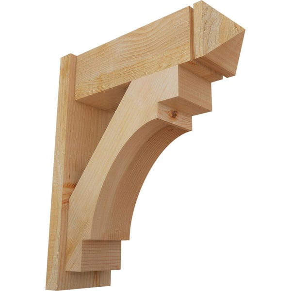 Ekena Millwork 8 in. x 28 in. x 24 in. Merced Arts and Crafts Rough Sawn Douglas Fir Outlooker