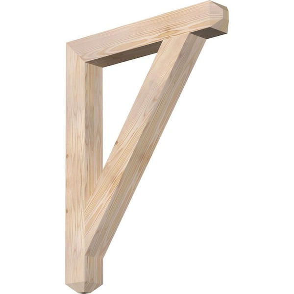 Ekena Millwork 3.5 in. x 34 in. x 26 in. Douglas Fir Traditional Craftsman Smooth Bracket