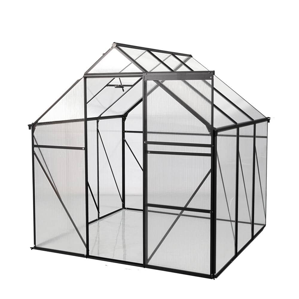 6 ft. W x 10 ft. D Polycarbonate Walk-in Greenhouse with Adjustable Roof Ve
