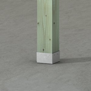 ABW ZMAX Galvanized Adjustable Standoff Post Base for 4x4 Actual Rough Lumber