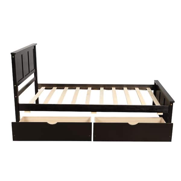 Utopia 4niture Kenjie 76 in. Brown Platform Storage Bed
