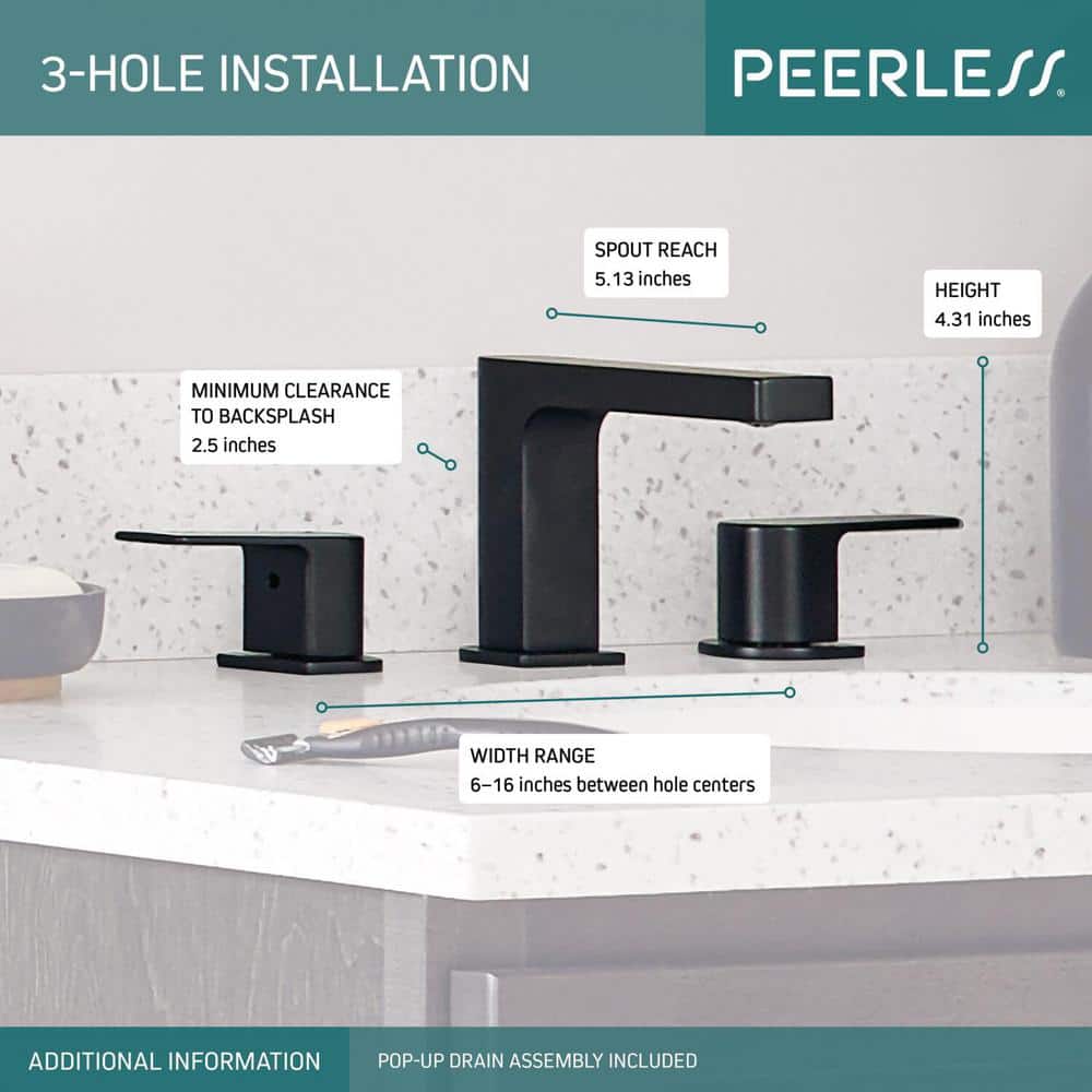 Xander Matte Black 2-Handle Low-Arc Bathroom Faucet