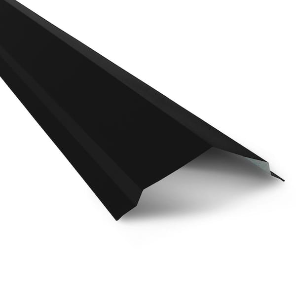 Union Corrugating 10-1/2 ft. x 14 in. 29-Gauge Galvanized Steel Black Ridge Cap
