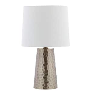 Torence 17.5 in. Plated Gold Table Lamp with Off-White Shade