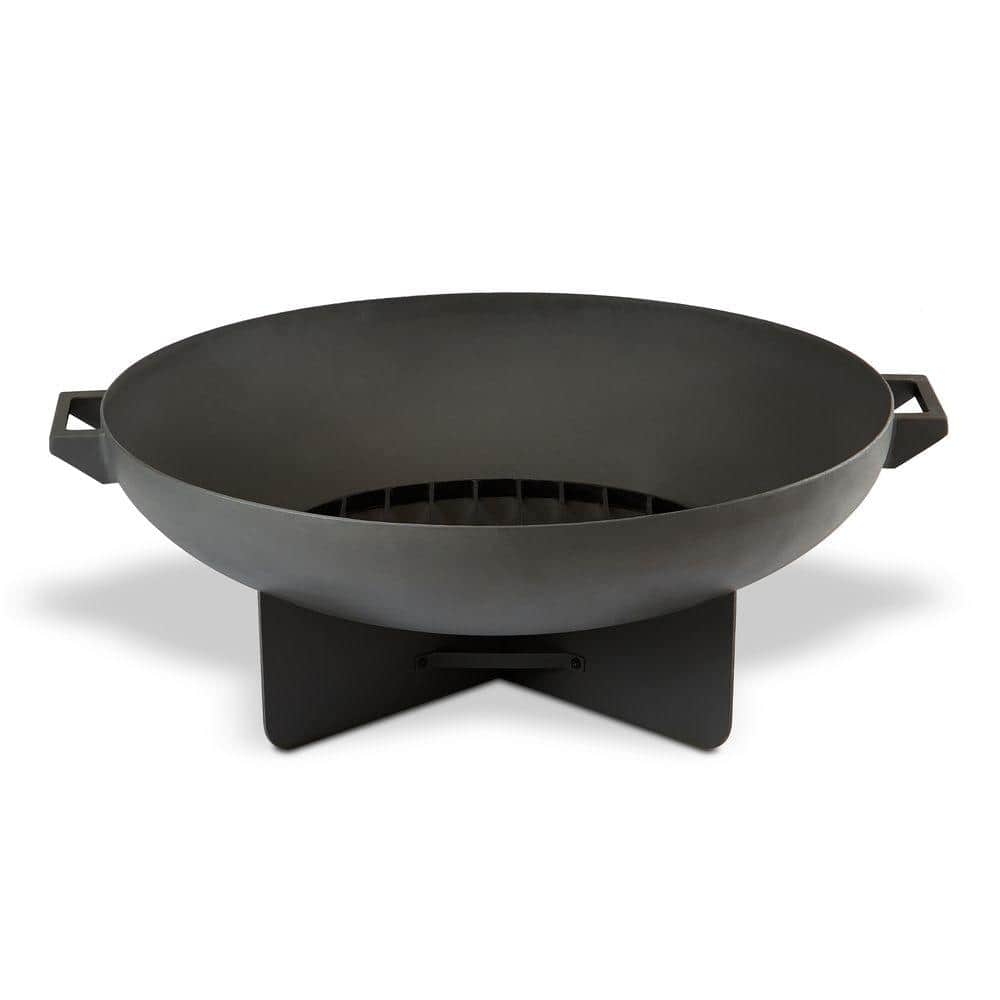 Gray Heavy-Gauge Steel Wood Burning Fire Pit