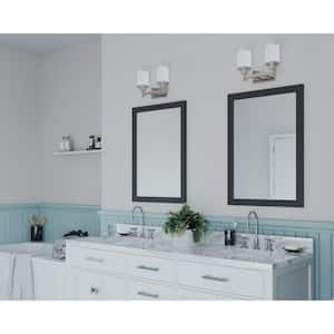 Alexa Collection 2-Light Brushed Nickel Etched Linen With Clear Edge Glass Modern Bath Vanity Light