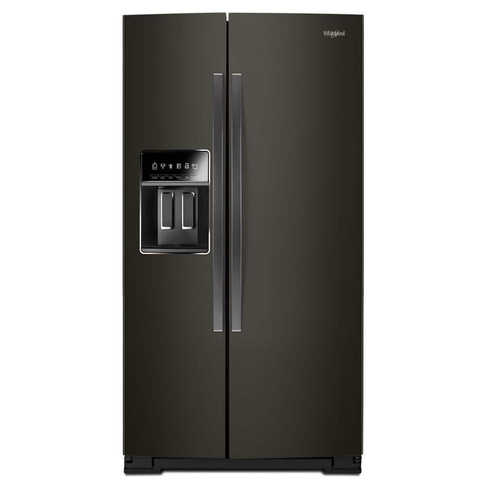 Whirlpool 36 in. 22.6 cu. ft. Side by Side Refrigerator in Black Stainless Steel, Counter Depth