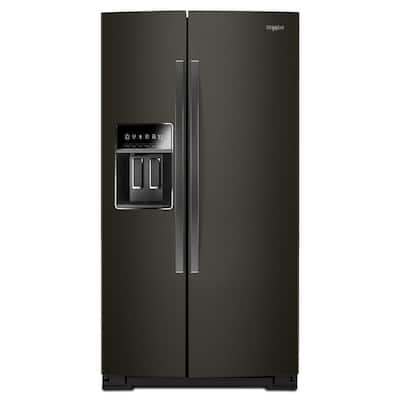 36 in. 22.6 cu. ft. Side by Side Refrigerator in Black Stainless Steel, Counter Depth