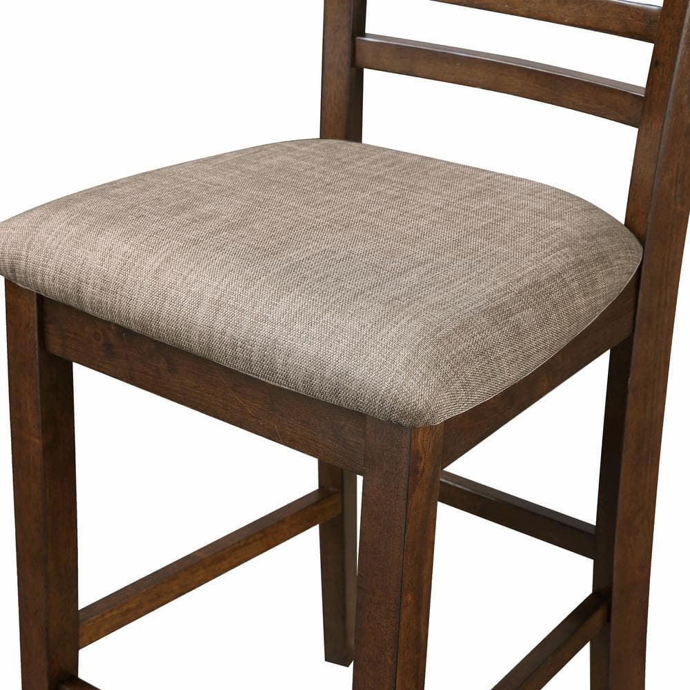 Cori 5-Piece Brown Solid Wood Round Counter Set
