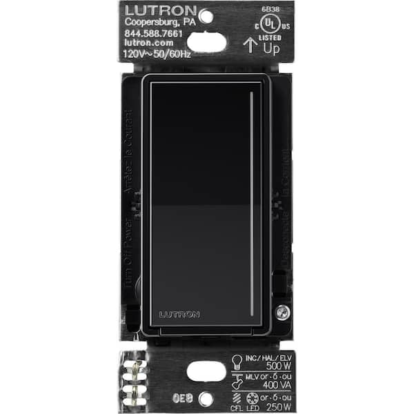 Lutron Sunnata Pro LED+ Touch Dimmer Switch, for 500W ELV/MLV, 250W LED, Single Pole/Multi Location, Black (ST-PRO-N-BL)