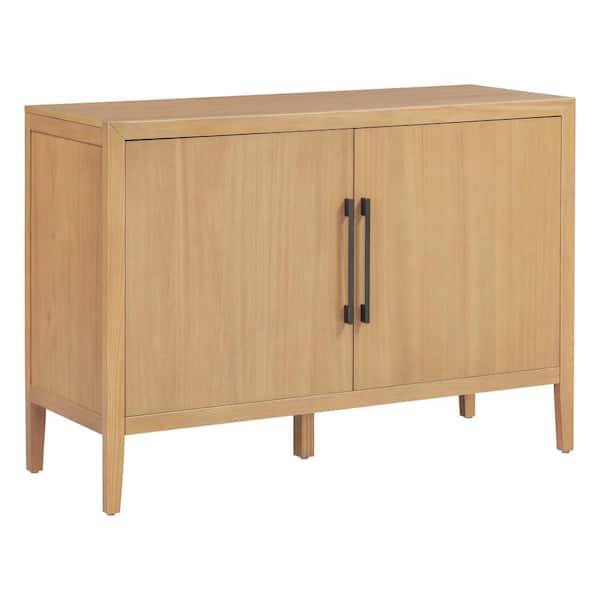 47.25" Sideboard Buffet Cabinet,Wood Storage Cabinet with Pine Veneer,2 Doors,Adjustable Feet,Metal Handles in Natural