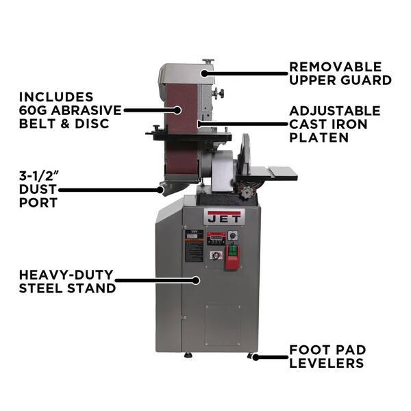 Jet 6 in. x 48 in. Belt and 12 in. Disc VS Finishing/Grinding