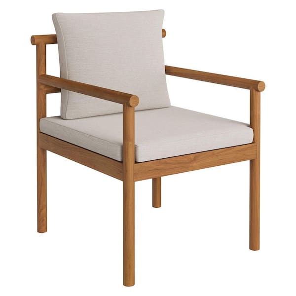 Eleni Outdoor Teak Wood Dining Chair with Rope Backrest in Natural Sail