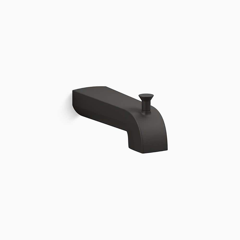 KOHLER Pitch Wall-Mount Diverter Bath Spout in Matte Black 97089-BL ...