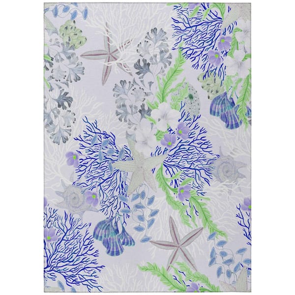Addison Rugs Surfside Purple 5 ft. x 7 ft. 6 in. Geometric Indoor/Outdoor Area Rug