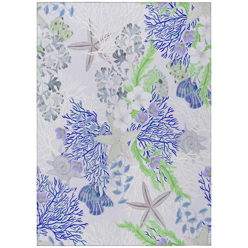 Surfside 9 ft. x 12 ft. Purple Geometric Indoor/Outdoor Area Rug