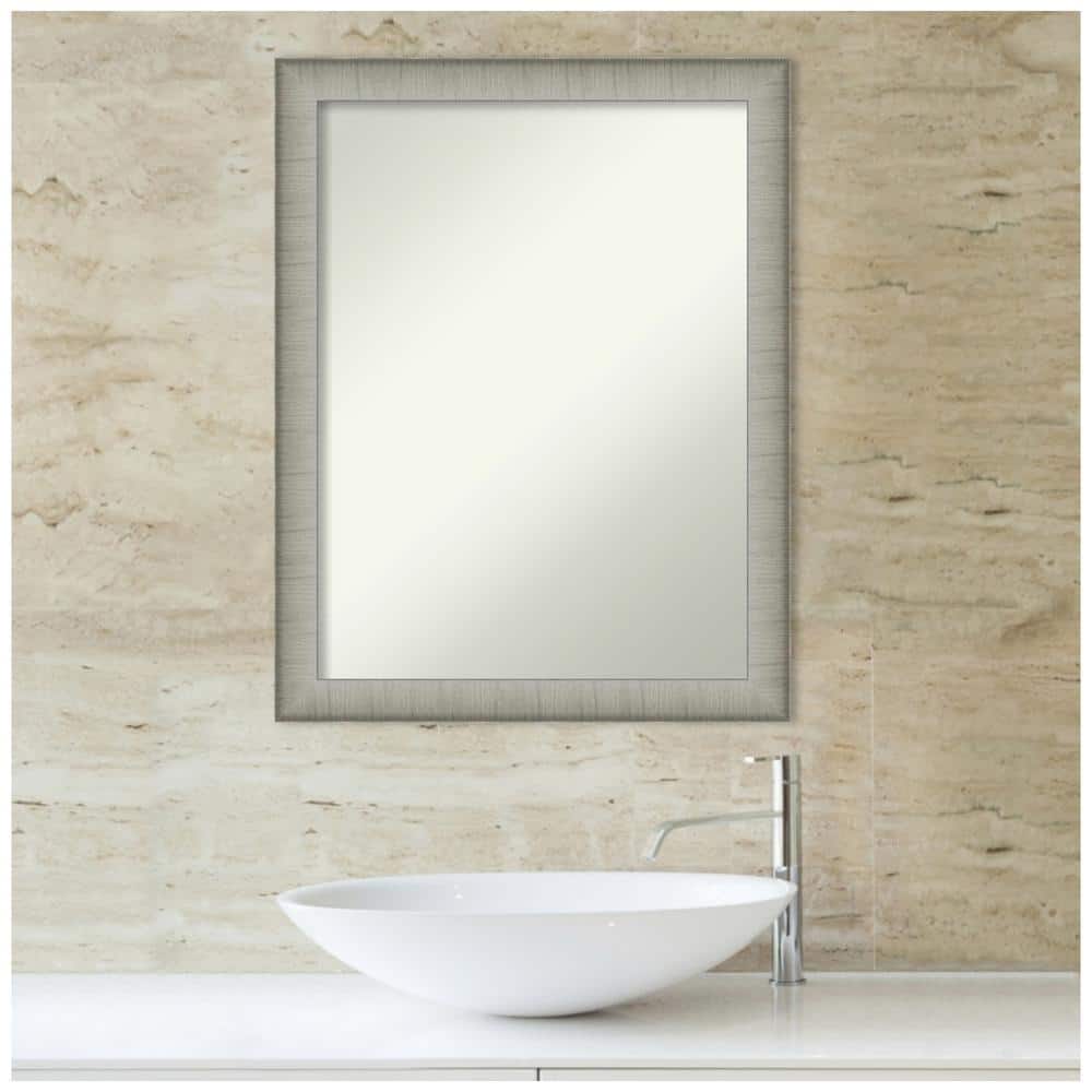 Elegant Silver Rectangular Bathroom Vanity Wall Mirror