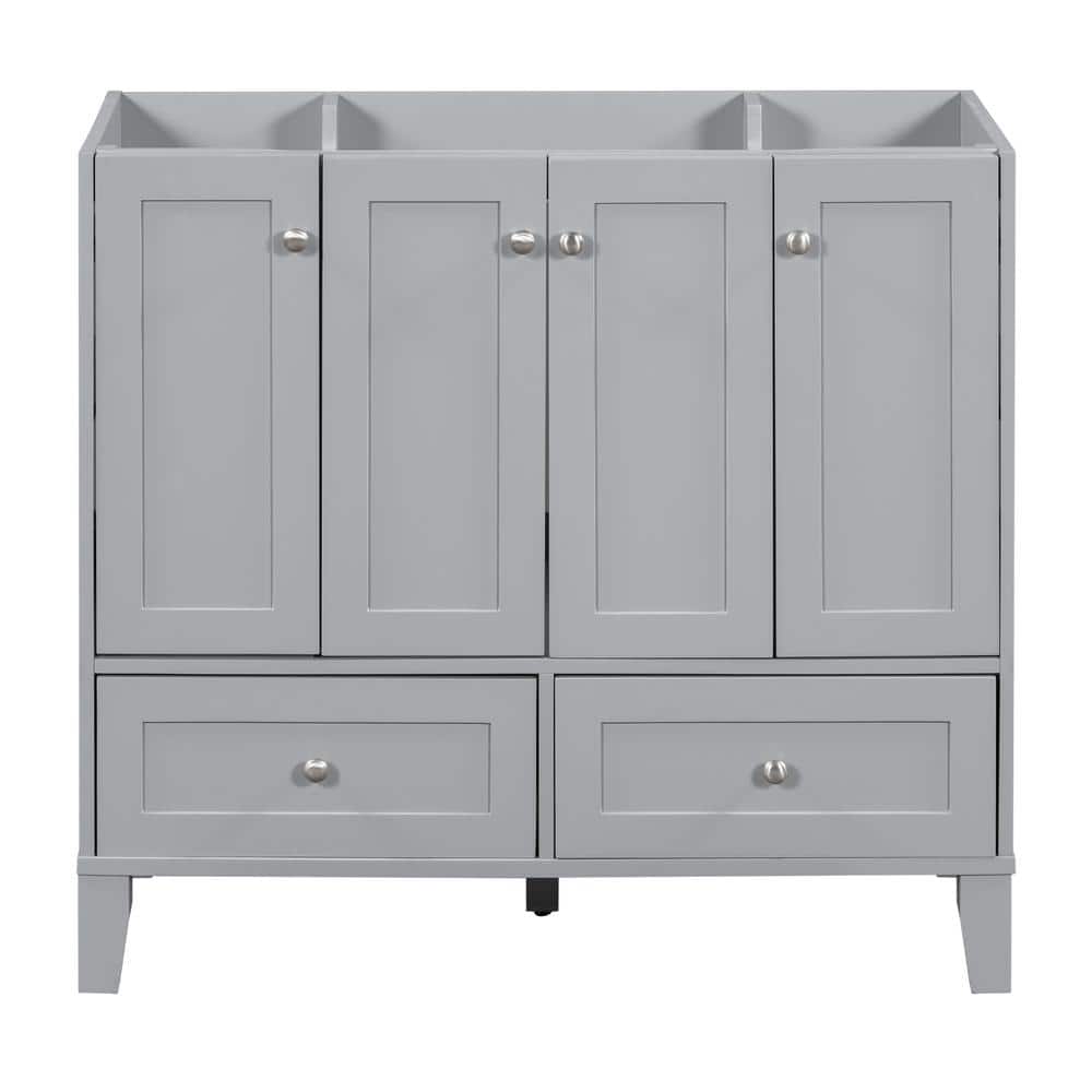 36 in. W x 17 in. D x 33 in. H Bath Vanity Cabinet without Top in Gray