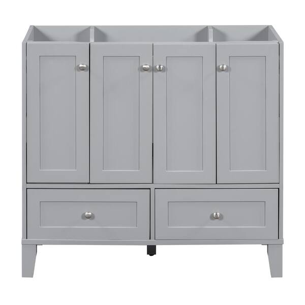 Unbranded 36 in. W x 17 in. D x 33 in. H Bath Vanity Cabinet without Top in Gray