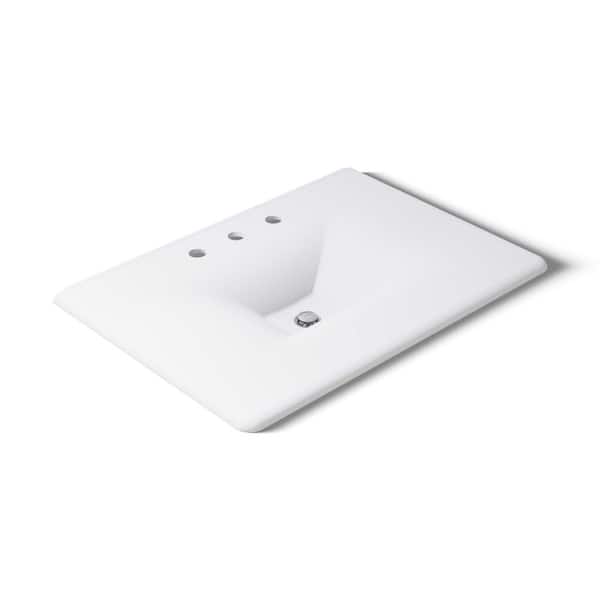 KOHLER Iron/Impressions 31 in. W x 22 in. D cast polymers Vanity Top with integrated rectangular sink in White