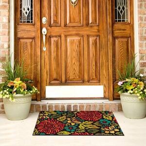 Contemporary Bloom 18 in. x 30 in. Recycled Rubber Door Mat