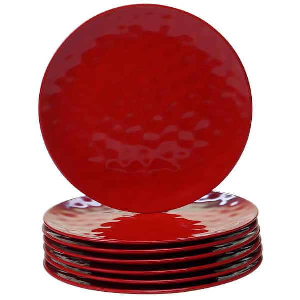 Certified International 6-Piece Red Dinner Plate Set