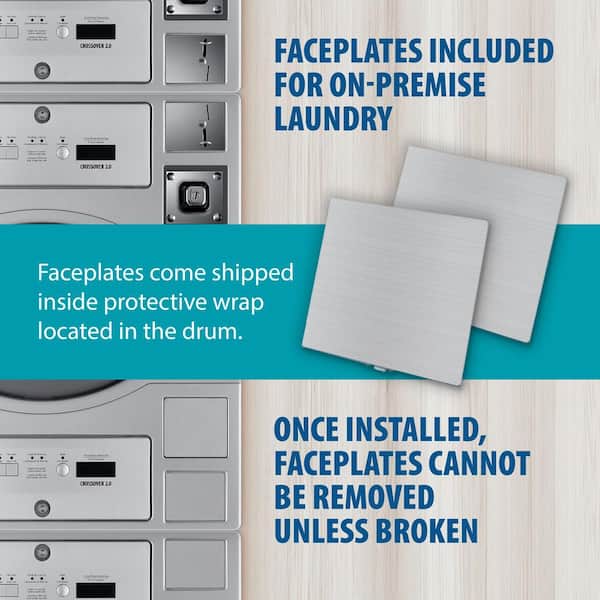 Commercial Laundry 7 cu. ft. Grey Stainless Steel Stacked Electric Dryer Coin-Operatedand Free Use