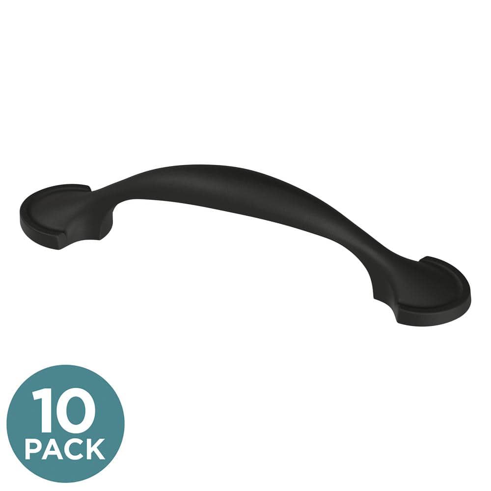 10-Pack Half Round Spoon Foot 3 in. (76 mm) Traditional Matte Black Cabinet Drawer Pulls price history on PriceWatchPro