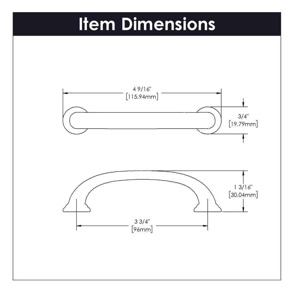 Oil-Rubbed Bronze 3-3/4" Cabinet Pulls 10-Pack