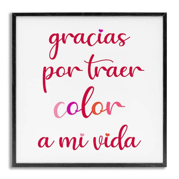 Stupell Industries Thanks for Bringing Color by SD Graphics Studio Gray Framed Typography Giclee Art Print 24 in. x 24 in.