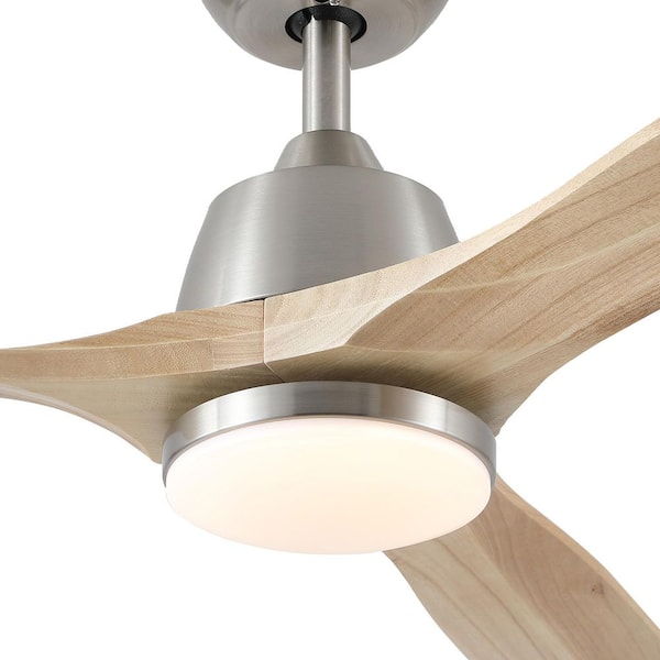 52 in. Indoor Silver Ceiling Fan with Dimmable LED Light and Remote Control for Bedroom, Living Room, Dining Room