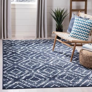 Adirondack Navy/Ivory 6 ft. x 6 ft. Square Geometric Area Rug