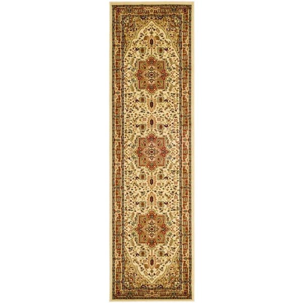 SAFAVIEH Lyndhurst Ivory/Rust 2 ft. x 6 ft. Floral Border Medallion Runner Rug