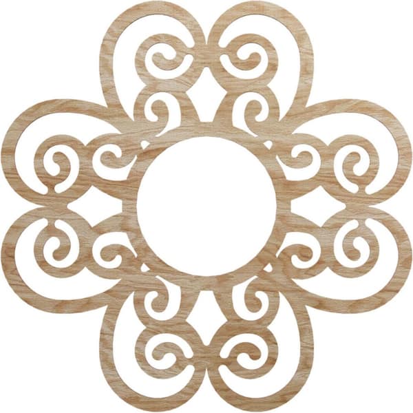 Ekena Millwork 0.25 in. x 32 in. x 32 in. Wood (Red Oak) Medallion Moulding
