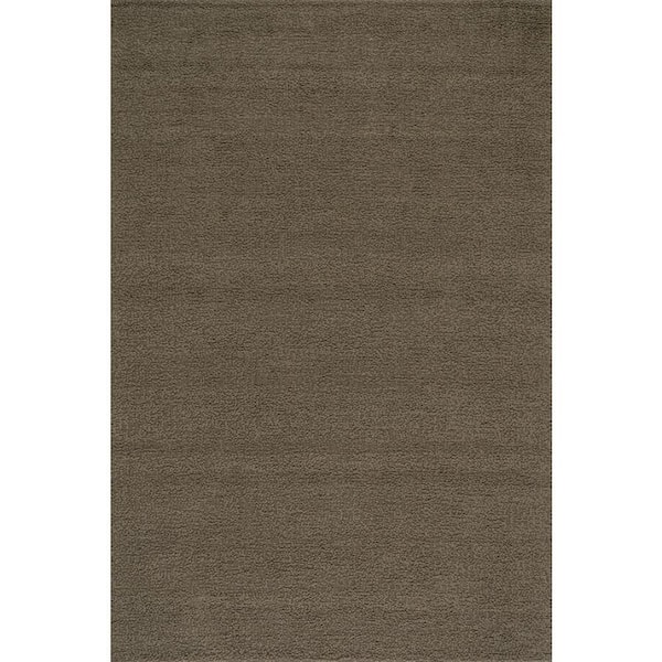 Zeva Textured Flatweave Shag Brown Olive 10 ft. x 14 ft. Indoor Area Rug