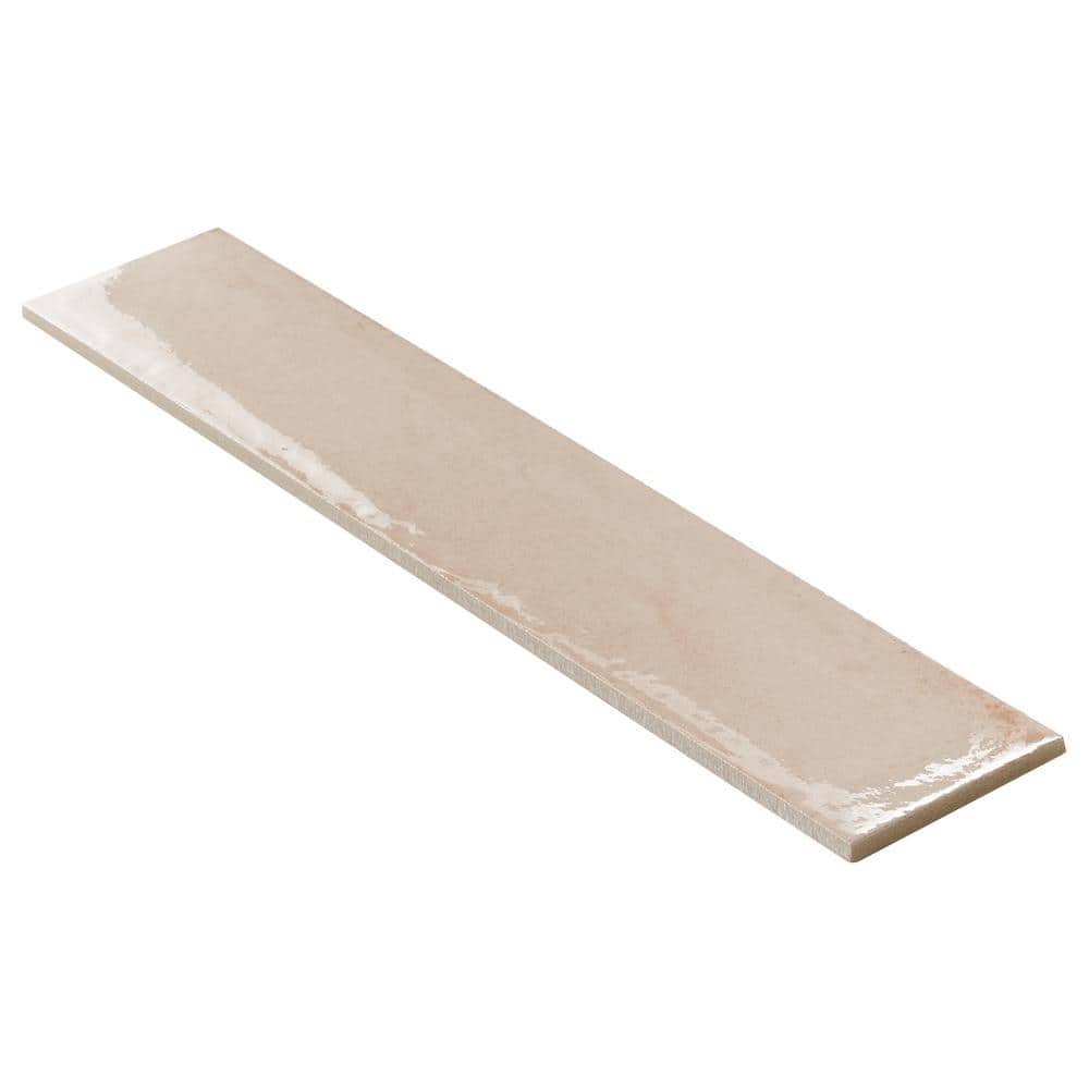 Rose Polished Porcelain Subway Wall Tile 3x16