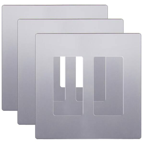 thumbnail image 2 of The Wires Zone Screwless Decorator Wall Plate – 1 Gang GFCI/Rocker Switch Cover – White Plastic, 2 Pack – 674897673472 2 of 4