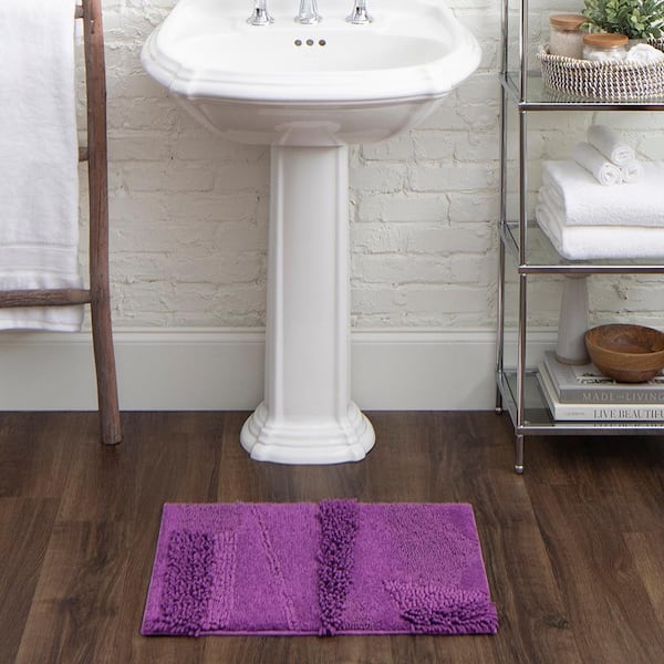 Composition Fiesta Violet 21 in. x 34 in. Cotton Bath Mat