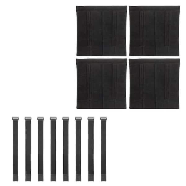 4-Piece Bunk Bed Ladder Pads with 8-Adjustable Hook and Loop Straps for Safe Comfortable Climbing 10 x 10 in.