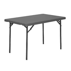 Classic 4 ft. Commercial Blow Mold Folding Table, Gray