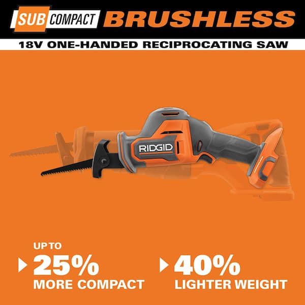 RIDGID 18V SubCompact Brushless Cordless One-Handed Reciprocating