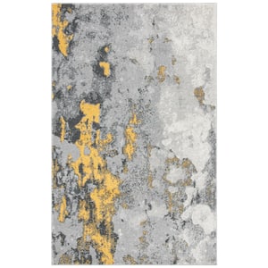 Adirondack Gray/Yellow 4 ft. x 6 ft. Abstract Area Rug