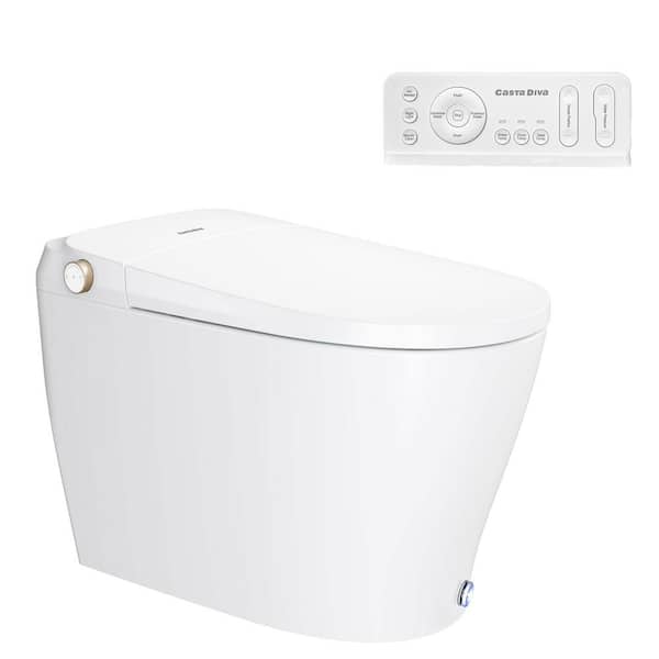 Casta Diva CD-Y070 Elongated Tankless Smart Bidet Toilet 1.28GPF in White